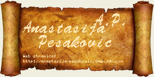 Anastasija Pešaković vizit kartica